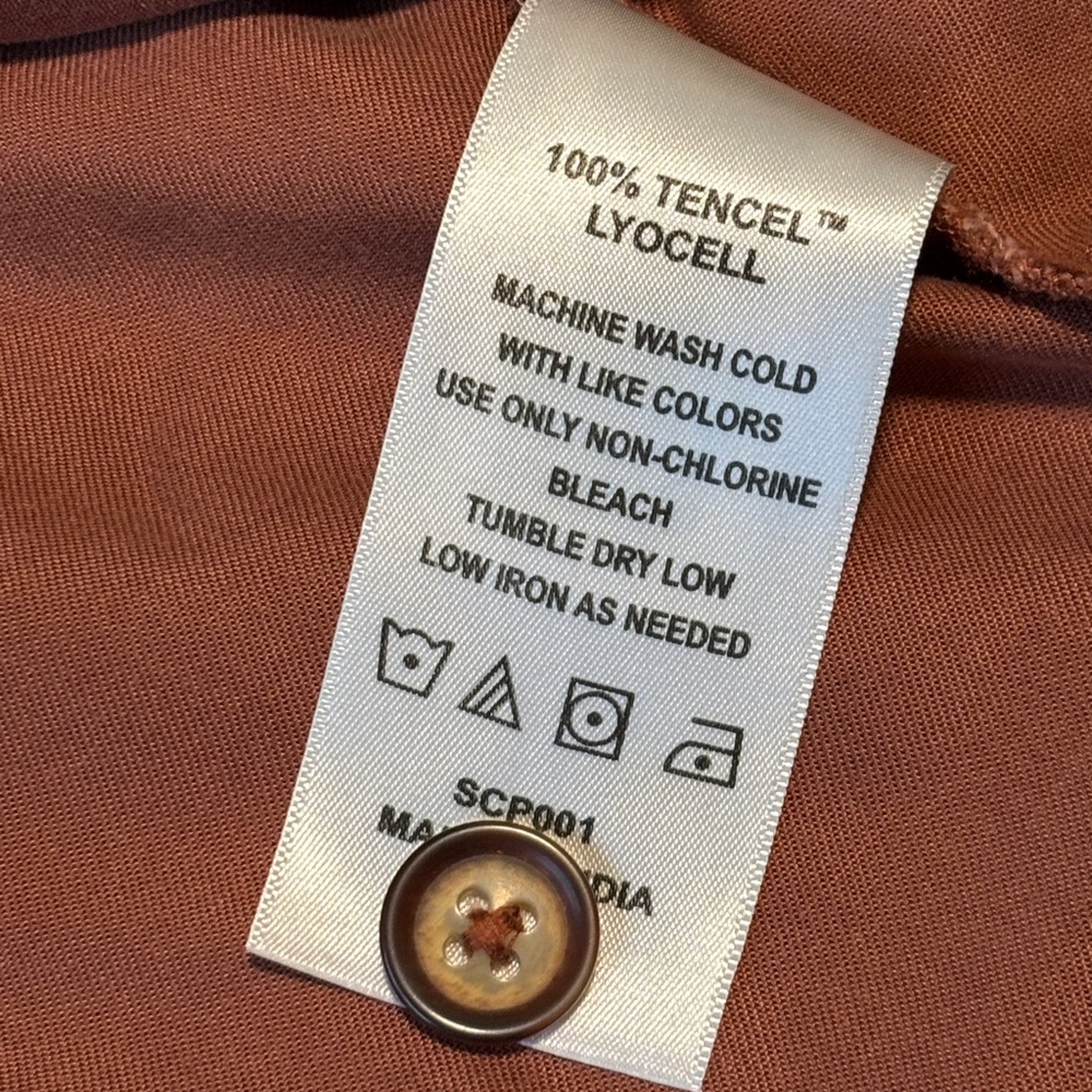 NWT Quince Vintage tencel button front dress terracotta XL - Picture 14 of 16